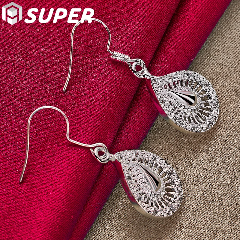 925 Sterling Silver Water Droplets Drop Earring For Women Wedding Engagement Party Jewelry
925 Sterling Silver Water Droplets Drop Earring For Women Wedding Engagement Party Jewelry