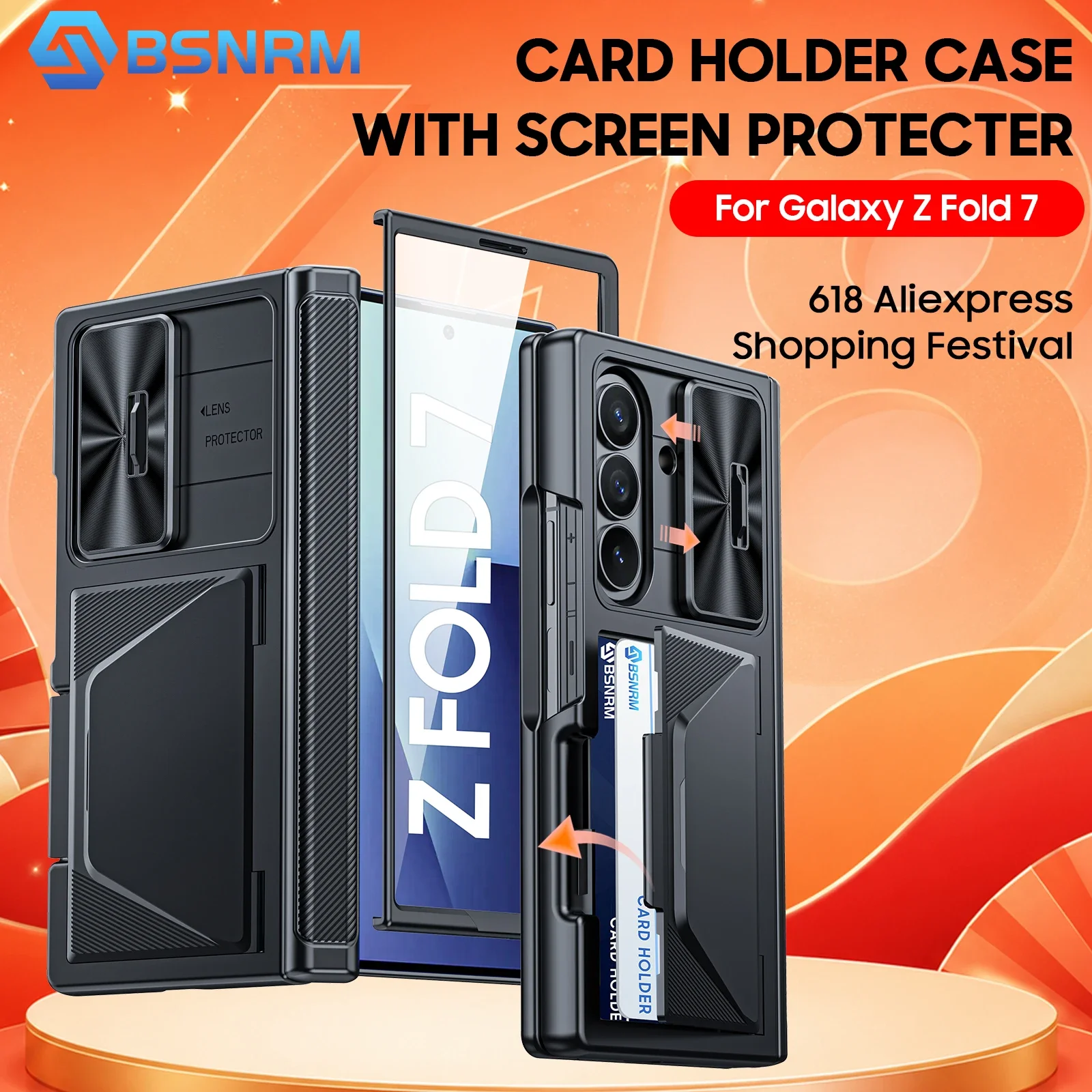 618 Hot Deals for Samsung Galaxy Fold 7 Case,with RFID Cards Holder,Protector,Slide Camera Cover,Shockproof Wallet Case-Black
618 Hot Deals for Samsung Galaxy Fold 7 Case,with RFID Cards Holder,Protector,Slide Camera Cover,Shockproof Wallet Case-Black