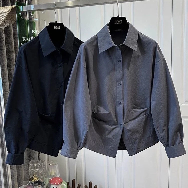 Loose Women's Shirt 2026 Spring Season Waist-Cinching Long Sleeve Folded Hemline Elegant Color Fashion Ladies' Blouse
Loose Women's Shirt 2026 Spring Season Waist-Cinching Long Sleeve Folded Hemline Elegant Color Fashion Ladies' Blouse