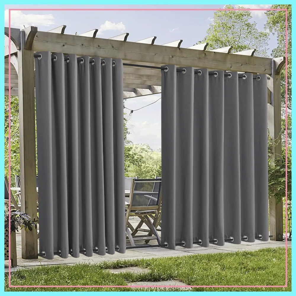 2 Panels Outdoor Curtains Windproof Blackout Waterproof Patio Divider, Grey, 105x84 in
2 Panels Outdoor Curtains Windproof Blackout Waterproof Patio Divider, Grey, 105x84 in