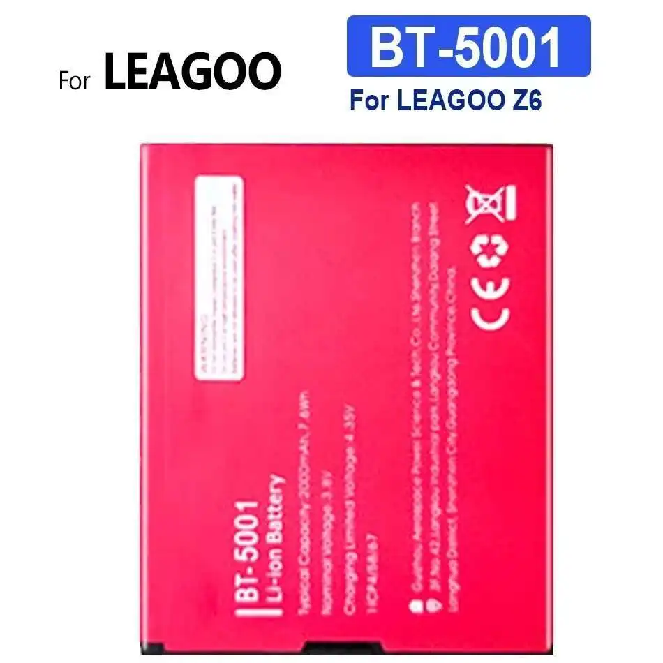 Аккумулятор для мобильного телефона Leagoo Z6, 2000 мАч, хорошая стабильная работа с низкой температурой BT-5001
Аккумулятор для мобильного телефона Leagoo Z6, 2000 мАч, хорошая стабильная работа с низкой температурой BT-5001