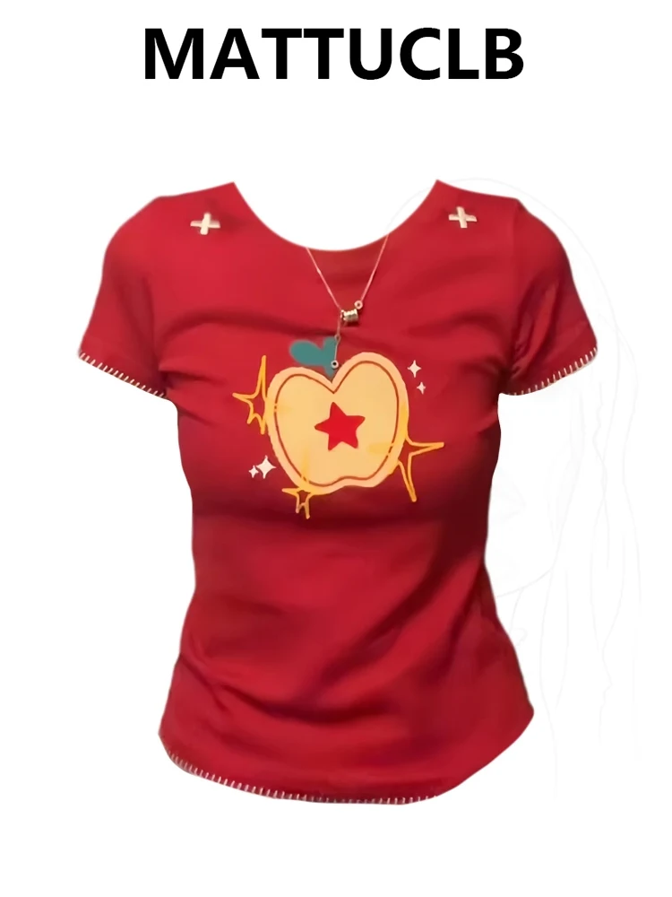 Summer Women Y2k Crop Top Coquette 2000s Short Sleeve Print T-Shirt O-Neck Tees Gyaru Kpop Coquette Shoujo Cute Core Korean New
Summer Women Y2k Crop Top Coquette 2000s Short Sleeve Print T-Shirt O-Neck Tees Gyaru Kpop Coquette Shoujo Cute Core Korean New