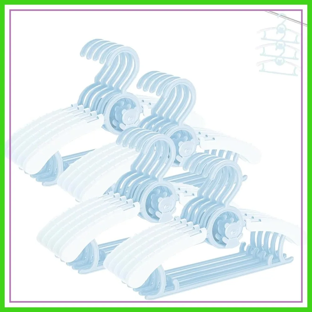 Adjustable 11"-14" Plastic Hangers 20 Pack, Bear Shape for Sweaters & Pants, Non-Slip Grooves, Blue
Adjustable 11"-14" Plastic Hangers 20 Pack, Bear Shape for Sweaters & Pants, Non-Slip Grooves, Blue