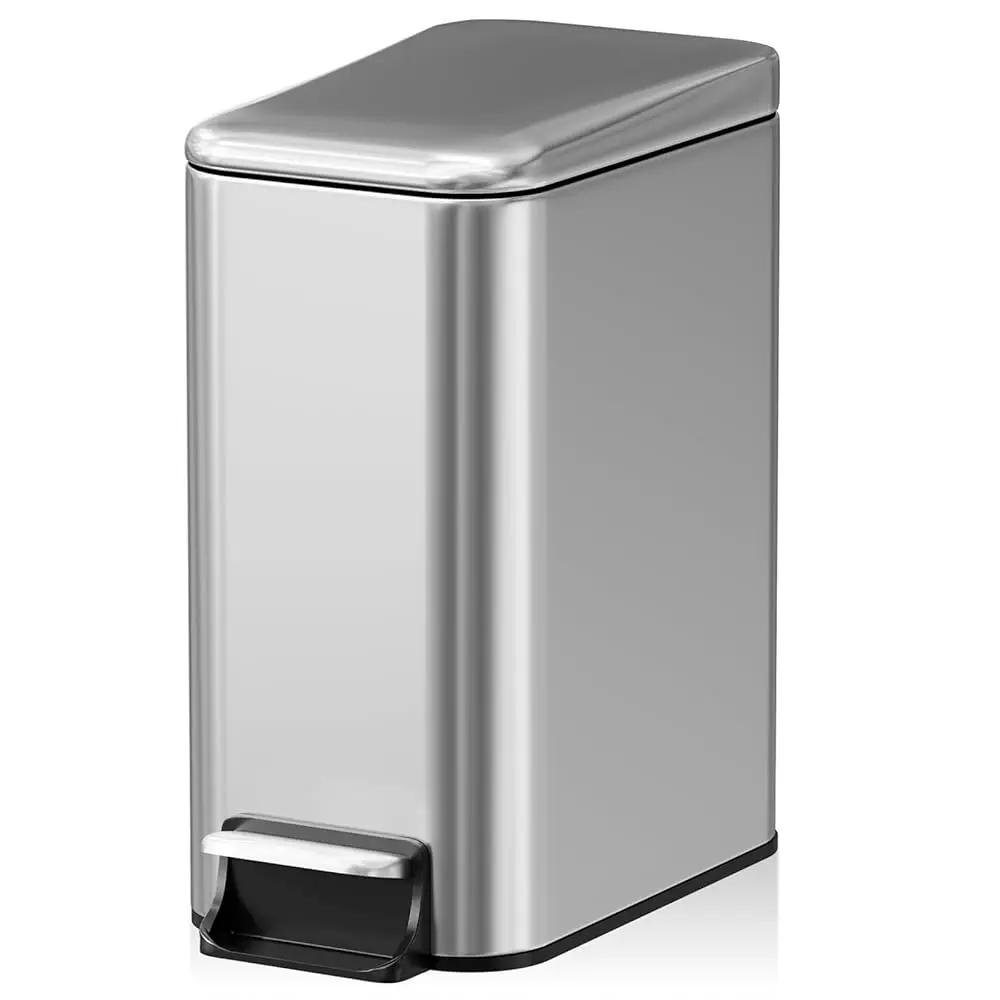 Small Bathroom Trash Can w/Lid Soft Close, 6 Liter/1.6 Gallon Stainless Steel Garbage Can w/Inner Bucket, Trash Bin Waste Bas
Small Bathroom Trash Can w/Lid Soft Close, 6 Liter/1.6 Gallon Stainless Steel Garbage Can w/Inner Bucket, Trash Bin Waste Bas