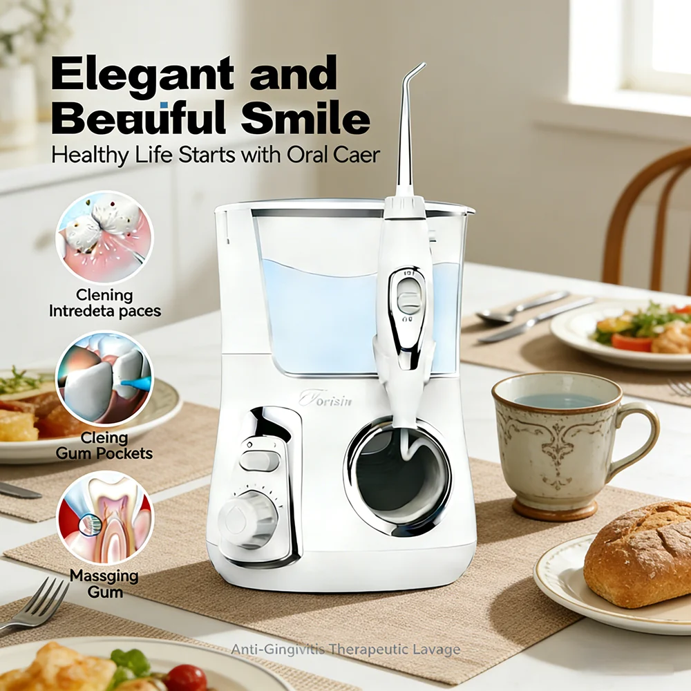 800ML Family Use Electric Oral Irrigator, 10 Modes 5 Specialized Nozzles Water Flosser, Dental Care Tool Against Bad Breath
800ML Family Use Electric Oral Irrigator, 10 Modes 5 Specialized Nozzles Water Flosser, Dental Care Tool Against Bad Breath