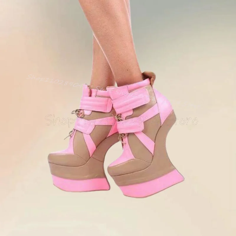 Pink Brown Strappy Hook Design Strange Style Heels Boots Lace Up Women Shoes Fashion Party Feast Runway 2024 Zapatos Para Mujere
Pink Brown Strappy Hook Design Strange Style Heels Boots Lace Up Women Shoes Fashion Party Feast Runway 2024 Zapatos Para Mujere