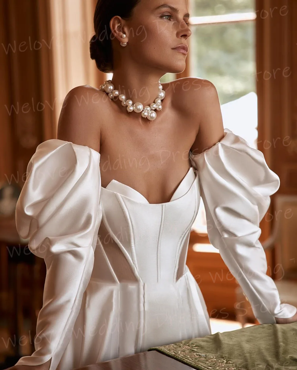 2025 Elegant A Line Women's Wedding Dresses Satin Slit Vestidos De Novias De Boda Customized Bride Gowns Long Sleeve Vestidos
2025 Elegant A Line Women's Wedding Dresses Satin Slit Vestidos De Novias De Boda Customized Bride Gowns Long Sleeve Vestidos
