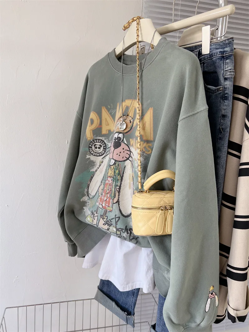 Retro American Fleece Lined Thickened Women's Sweatshirt Loose Autumn Winter New Style Trendy Outerwear Anti Aging Cartoon Ko...
Retro American Fleece Lined Thickened Women's Sweatshirt Loose Autumn Winter New Style Trendy Outerwear Anti Aging Cartoon Ko...