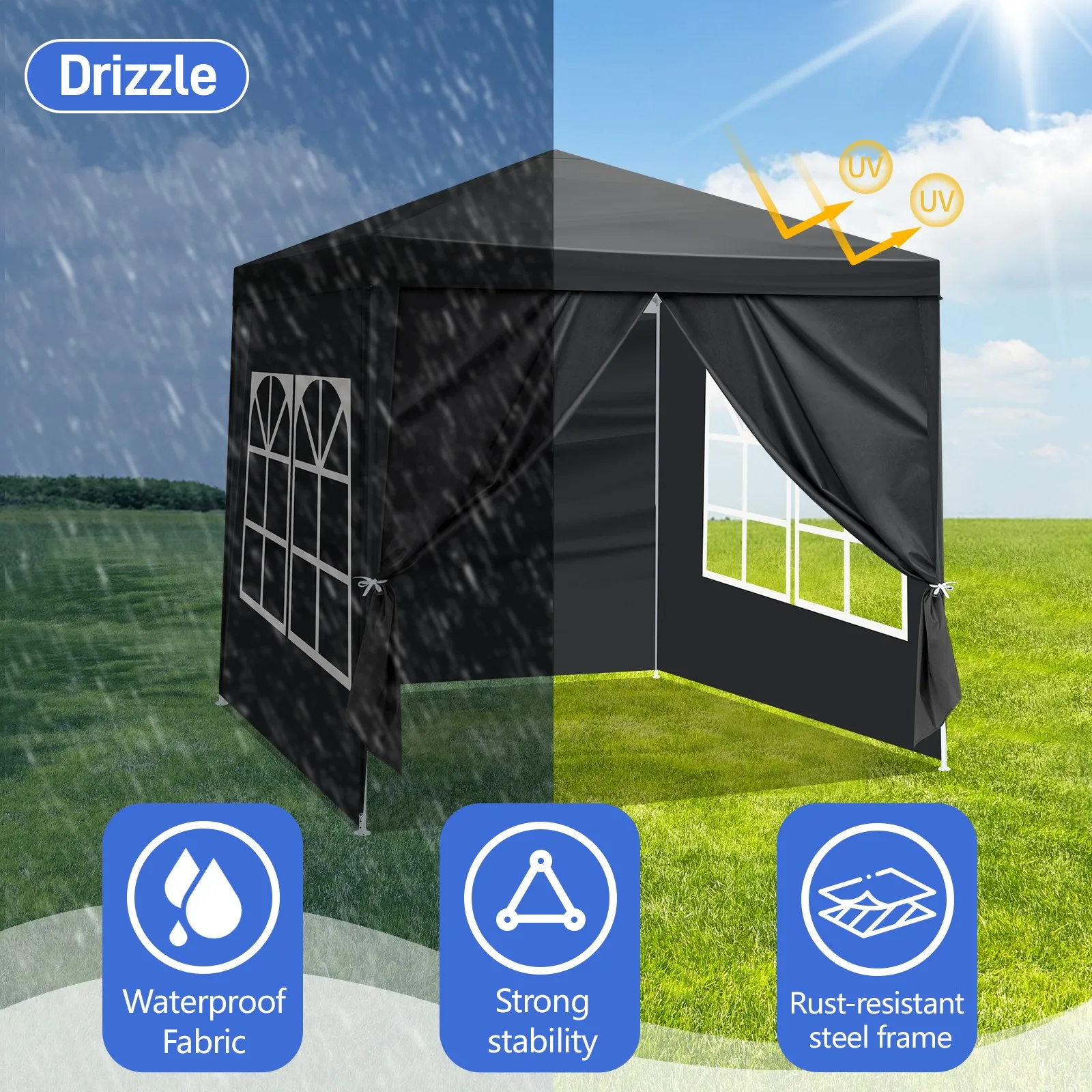 6.5'x6.5' Outdoor Gazebo Party Tent with 4 Side Walls Wedding Canopy Cater Event
6.5'x6.5' Outdoor Gazebo Party Tent with 4 Side Walls Wedding Canopy Cater Event