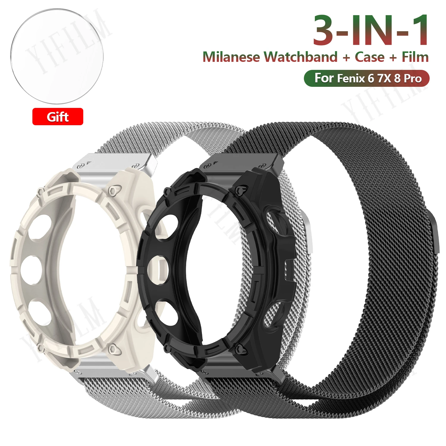 For Garmin Fenix 8 24mm AMOLED / 22mm, Fenix 7 / 7X Pro QuickFit Nylon Strap+3in1 Watch Case, Scratch-Resistant Stainless Steel
For Garmin Fenix 8 24mm AMOLED / 22mm, Fenix 7 / 7X Pro QuickFit Nylon Strap+3in1 Watch Case, Scratch-Resistant Stainless Steel