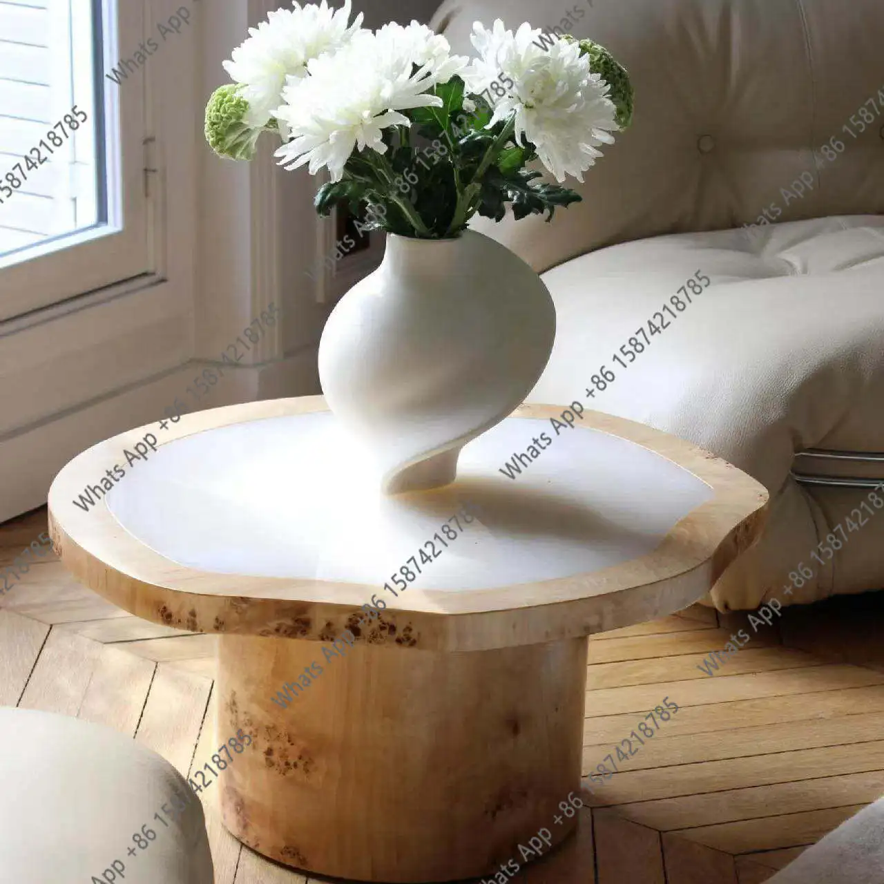 Medieval style white jade marble coffee table living room home designer creative tree tumor cream wind
Medieval style white jade marble coffee table living room home designer creative tree tumor cream wind