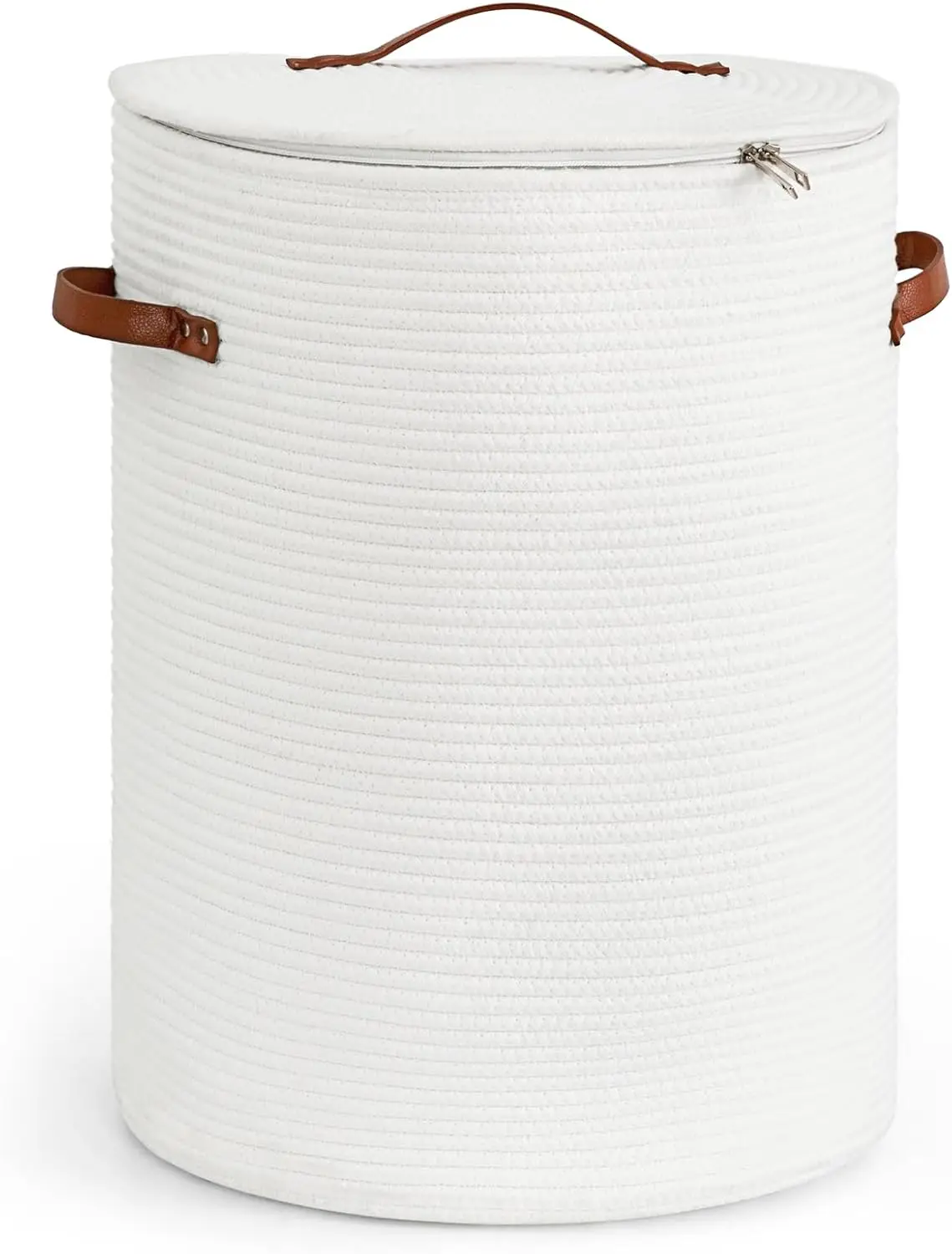 Tall Laundry Basket with Lid, White Cotton Rope Storage Hamper for Clothes, Blankets, Toys - 15 x 20 inches
Tall Laundry Basket with Lid, White Cotton Rope Storage Hamper for Clothes, Blankets, Toys - 15 x 20 inches