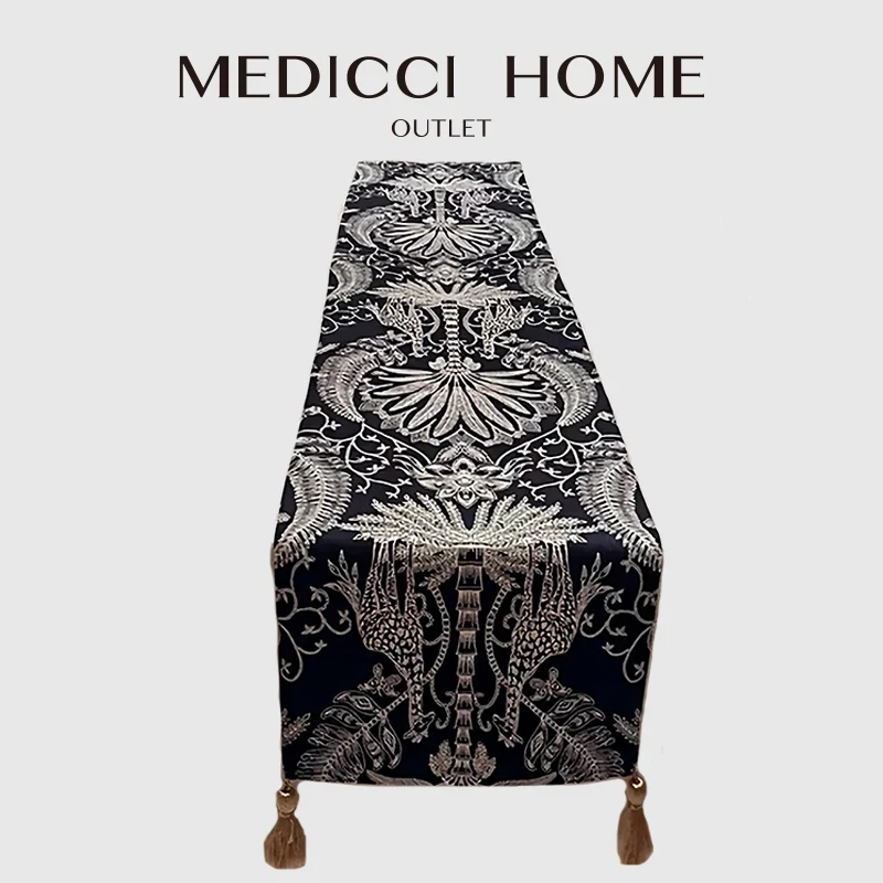 Medicci Home Giraffe In The Forest French Vintage Black Table Runner With Tassel Jacquard Dark Table Centerpiece Multiple Sizes
Medicci Home Giraffe In The Forest French Vintage Black Table Runner With Tassel Jacquard Dark Table Centerpiece Multiple Sizes