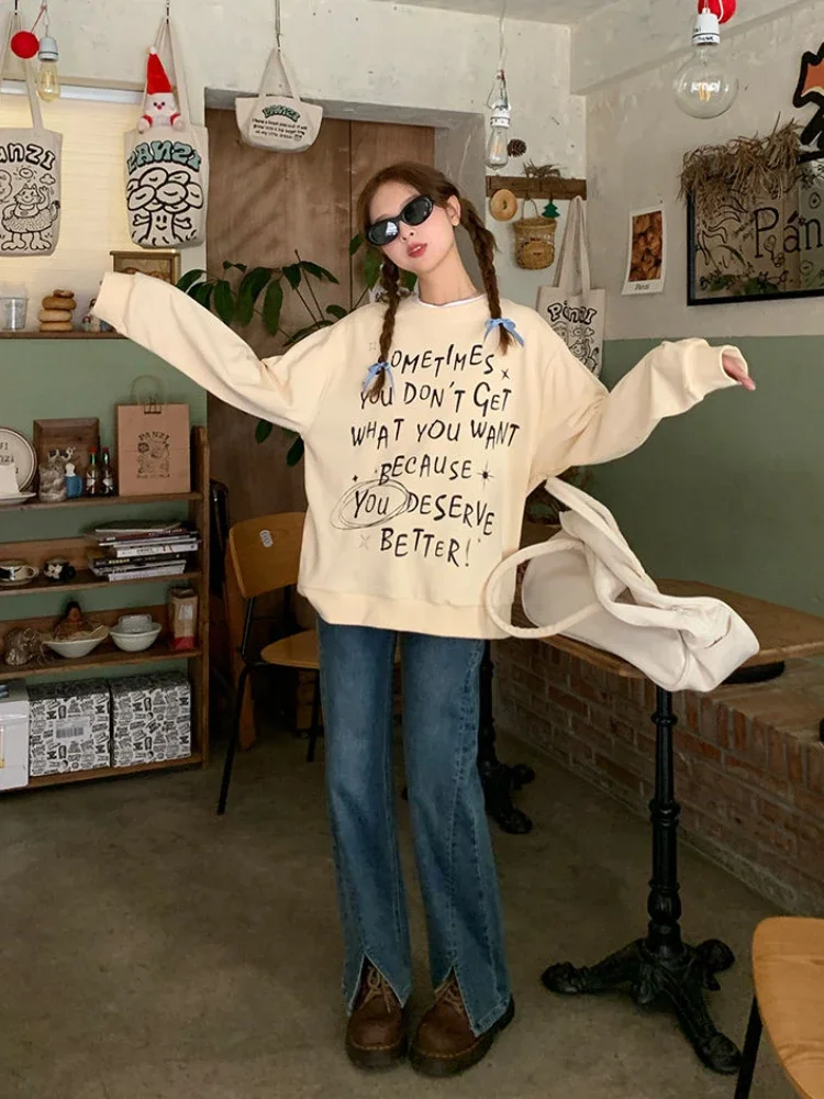 Vintage Letter Print Sweatshirts Y2K Aesthetic Pink Oversized Hoodies Women Harajuku Cutecore Fleece Tops Kpop Korean
Vintage Letter Print Sweatshirts Y2K Aesthetic Pink Oversized Hoodies Women Harajuku Cutecore Fleece Tops Kpop Korean