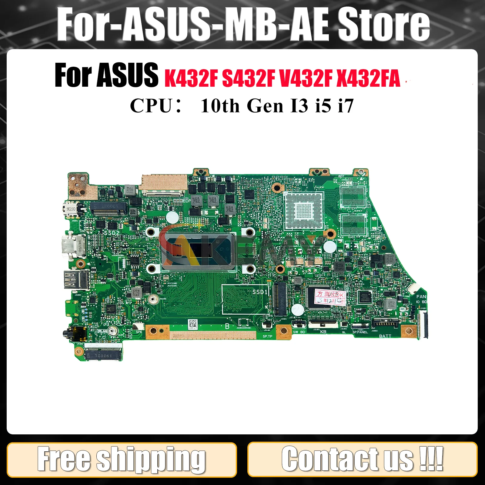 X432FA Материнская плата для ноутбука ASUS VivoBook K432F X432FA V432F X432FLC X432F X432FAC X432FL S432F Материнская плата с 10-го поколения I3 i5 i7
X432FA Материнская плата для ноутбука ASUS VivoBook K432F X432FA V432F X432FLC X432F X432FAC X432FL S432F Материнская плата с 10-го поколения I3 i5 i7