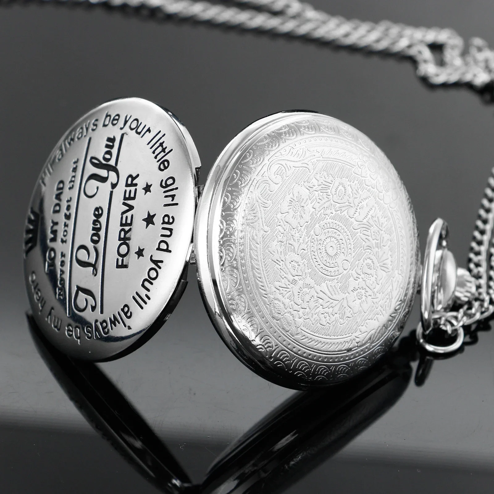 Silver Best Father's Day Gift Quartz Pocket Watch Men's High Quality Necklace Timing Pendant Jewelry Gift Clock
Silver Best Father's Day Gift Quartz Pocket Watch Men's High Quality Necklace Timing Pendant Jewelry Gift Clock