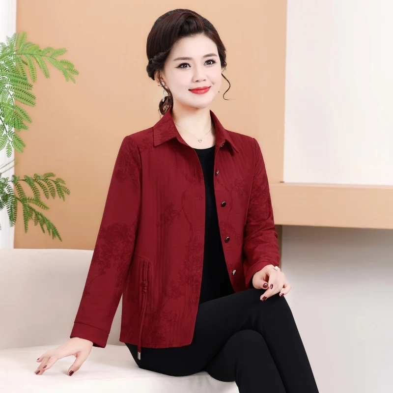 Early Autumn Thin Shirt Jacket for Middle-Aged Mothers Elderly Women Wedding Clothes Casual Loose Style Long Sleeve Collar
Early Autumn Thin Shirt Jacket for Middle-Aged Mothers Elderly Women Wedding Clothes Casual Loose Style Long Sleeve Collar