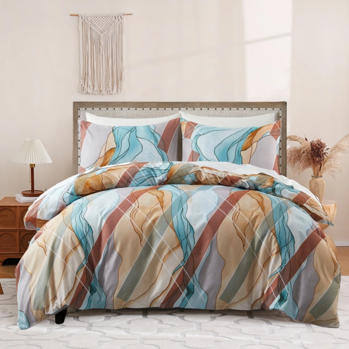 Colorful Ombre Comforter Covers Sets for Kids Teens Adults Morandi Geometric Stripe Duvet Cover, Aesthetic Wave King Bedding Set
Colorful Ombre Comforter Covers Sets for Kids Teens Adults Morandi Geometric Stripe Duvet Cover, Aesthetic Wave King Bedding Set