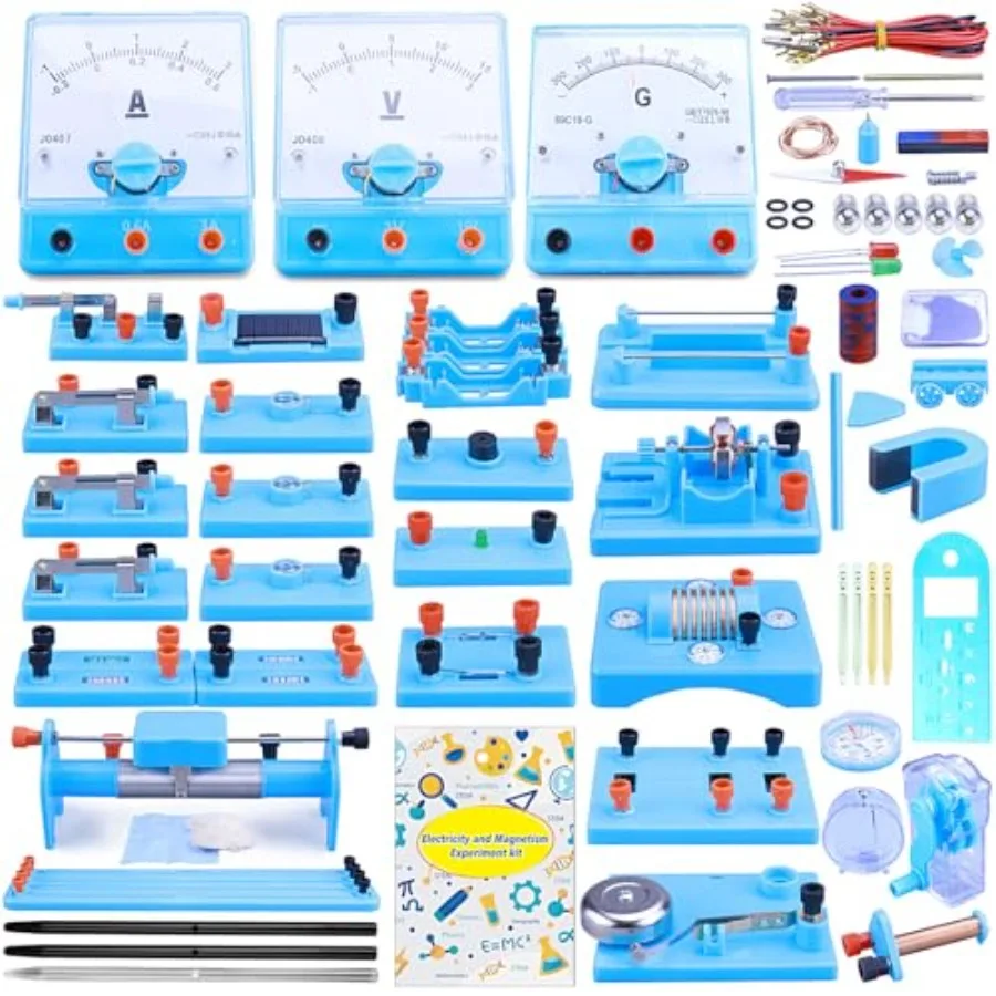 High School Physics Labs: Basic Electricity, Circuit Magnetism Experiment Kit Plastic, Blue STEM Starter Kit for Electromagneti
High School Physics Labs: Basic Electricity, Circuit Magnetism Experiment Kit Plastic, Blue STEM Starter Kit for Electromagneti