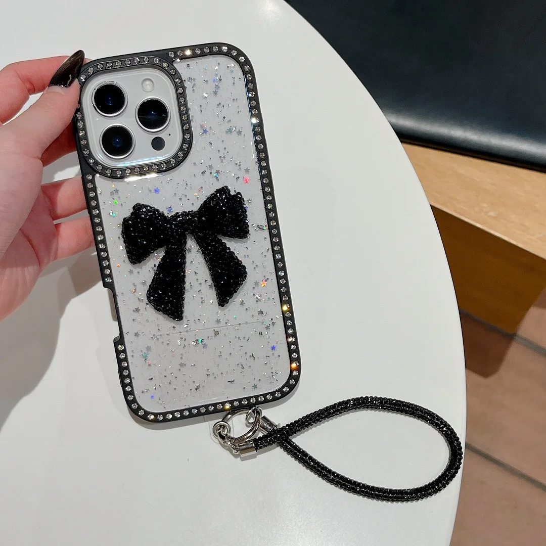 Luxury Bling Edged Diamond 3D Rhinestone Big Bow Glitter Case For iPhone 13 15 14 16 17 Pro Max Plus Cover With Hanging Lanyard
Luxury Bling Edged Diamond 3D Rhinestone Big Bow Glitter Case For iPhone 13 15 14 16 17 Pro Max Plus Cover With Hanging Lanyard