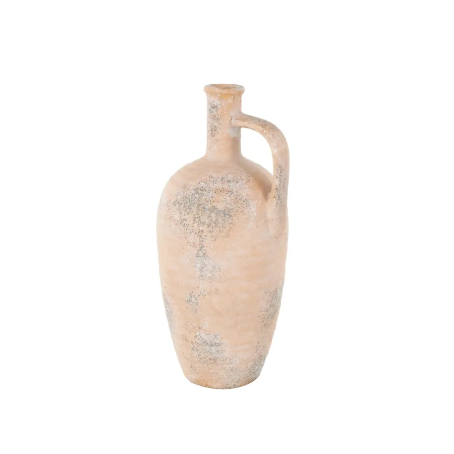 18" Antique Style Distressed Beige Ceramic Vase with Handle
18" Antique Style Distressed Beige Ceramic Vase with Handle