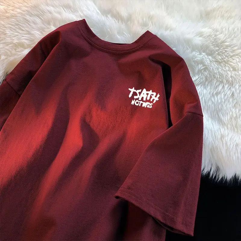 Trendy, Loose, American Style, Versatile, New Chinese Style, Fashionable, Pure Cotton Short-sleeved T-shirt with Letter Print.
Trendy, Loose, American Style, Versatile, New Chinese Style, Fashionable, Pure Cotton Short-sleeved T-shirt with Letter Print.