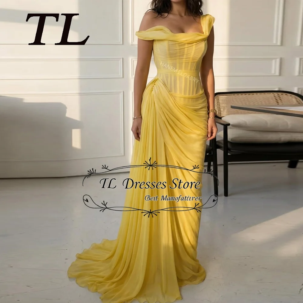 TL 2026 Luxury Yellow Chiffon Evening Dresses Off The Shoulder Sweetheart Prom Dresses Pleated Formal Prom Gowns Customized
TL 2026 Luxury Yellow Chiffon Evening Dresses Off The Shoulder Sweetheart Prom Dresses Pleated Formal Prom Gowns Customized