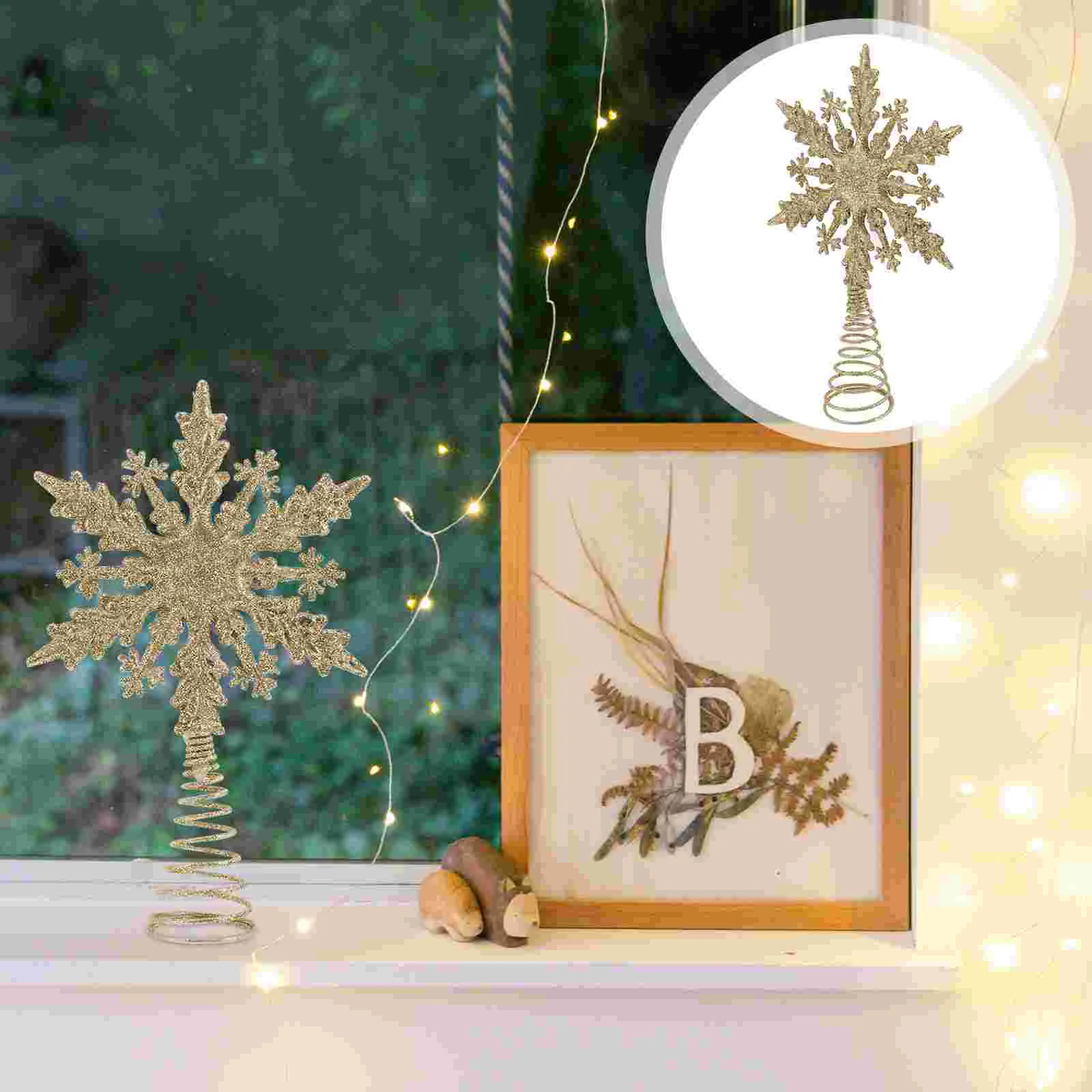 Glitter Snowflake Tree Topper Star Decoration Home Xmas Golden Plastic Christmas Decorations
Glitter Snowflake Tree Topper Star Decoration Home Xmas Golden Plastic Christmas Decorations