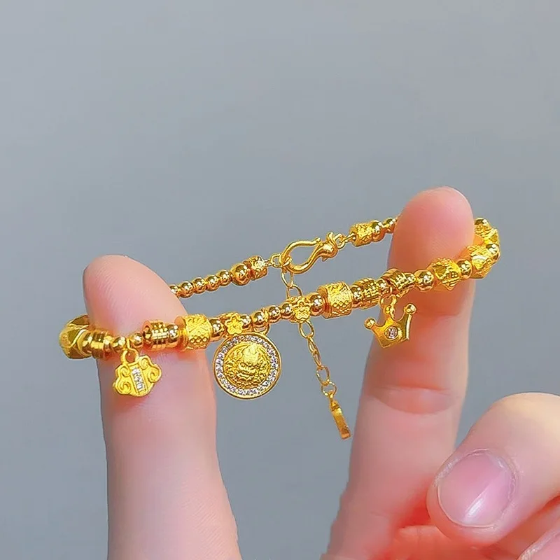 AU999 24K Gold Women's Coiled Bracelet | Pearl - set 3D deity, Ruyi - coiled chain, delicate & meaningful
AU999 24K Gold Women's Coiled Bracelet | Pearl - set 3D deity, Ruyi - coiled chain, delicate & meaningful