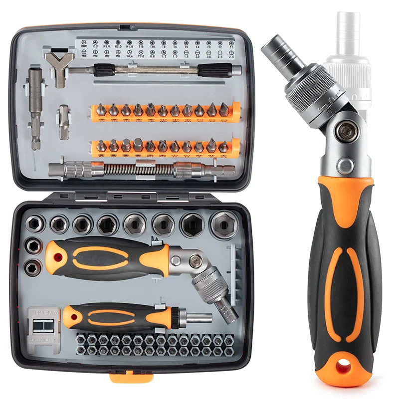 Ratcheting Screwdriver Set 68 in 1 Compact Precision Tool Kit with Magnetic Bits Mini Ratchet Screwdriver for Electronics