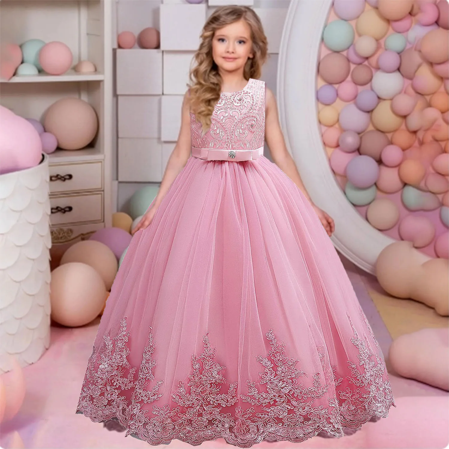 Shiny Toddler Little Big Girls Embroidered Beaded Bowknot Birthday Party Pageant Formal Dress AC135
Shiny Toddler Little Big Girls Embroidered Beaded Bowknot Birthday Party Pageant Formal Dress AC135