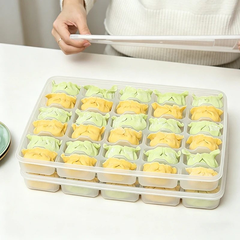 Household dumpling box with compartments, quick-freezing storage box, refrigerator-use wonton storage box, steamed bun preservat
Household dumpling box with compartments, quick-freezing storage box, refrigerator-use wonton storage box, steamed bun preservat