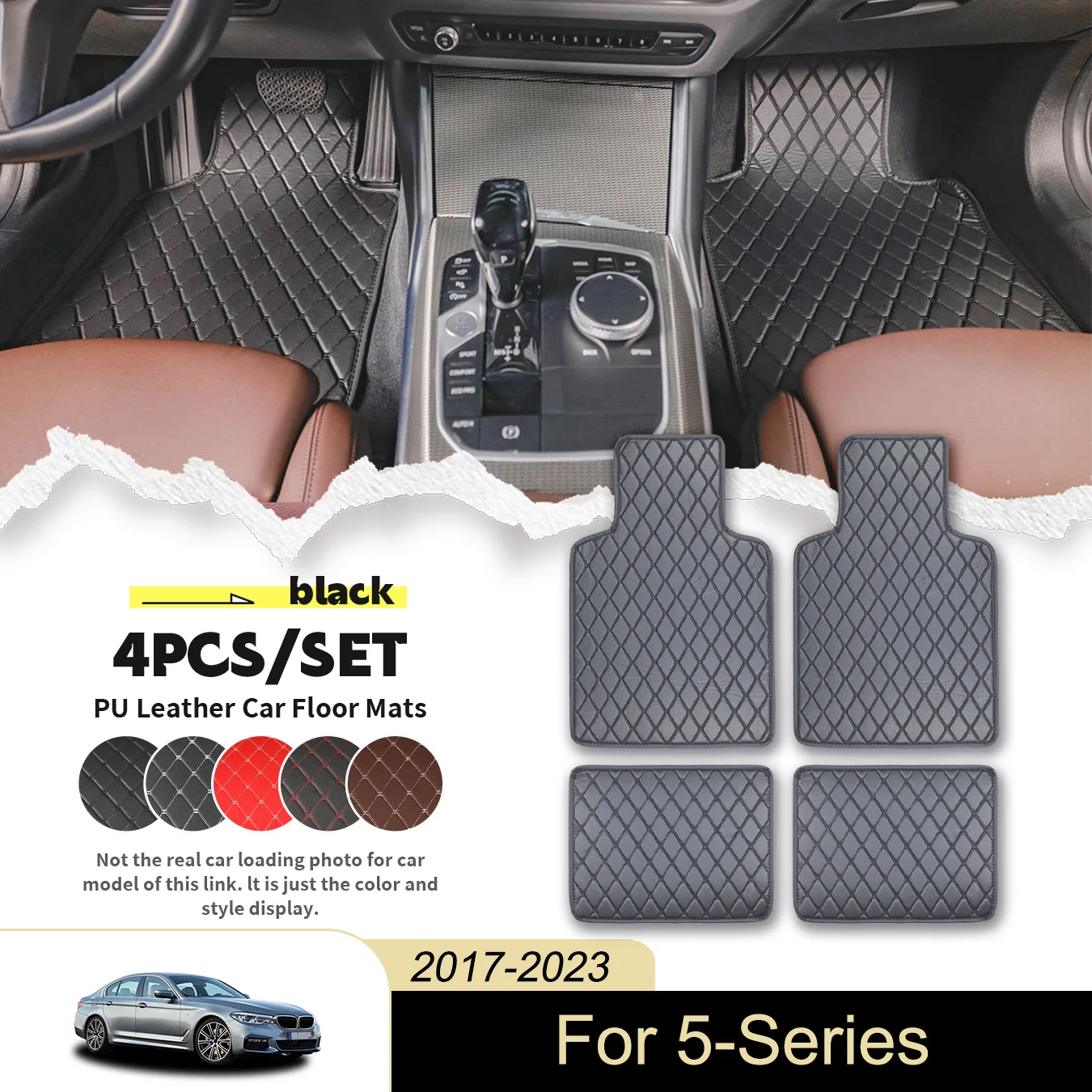 4pcs Universal Car Floor Mats For BMW For 5-Series 2017-2023 PU Leather Waterproof and Stain Resistant, Easy to Clean
4pcs Universal Car Floor Mats For BMW For 5-Series 2017-2023 PU Leather Waterproof and Stain Resistant, Easy to Clean