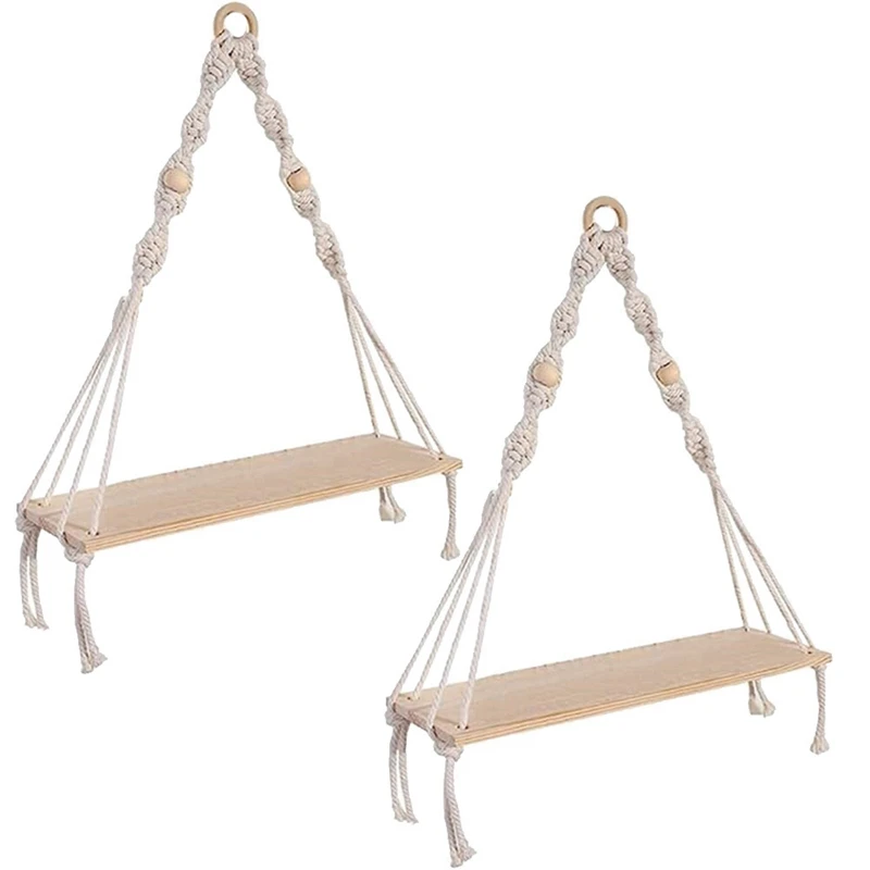 2 Pcs Wall Hanging Shelf , Boho Shelves With Wood Shelf, For Hanging Plants And Decor
2 Pcs Wall Hanging Shelf , Boho Shelves With Wood Shelf, For Hanging Plants And Decor