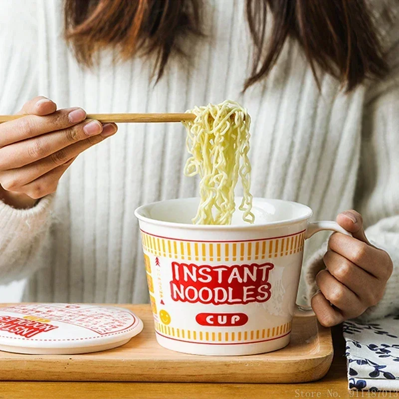 Creative Ceramic Ramen Bowl With Cover Handle Household Microwave Oven Heating Student Lunch Box Letter Instant Noodles Bowl 1Pc
Creative Ceramic Ramen Bowl With Cover Handle Household Microwave Oven Heating Student Lunch Box Letter Instant Noodles Bowl 1Pc