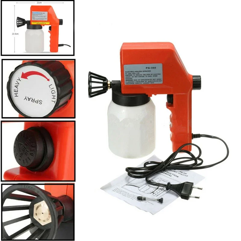 PG-350 EU Plug 220V 600ML 0.8mm Nozzle Universal Car Electric Spray Gun DIY Paint Spray Gun Sprayer Air Brush Painting Tools
PG-350 EU Plug 220V 600ML 0.8mm Nozzle Universal Car Electric Spray Gun DIY Paint Spray Gun Sprayer Air Brush Painting Tools