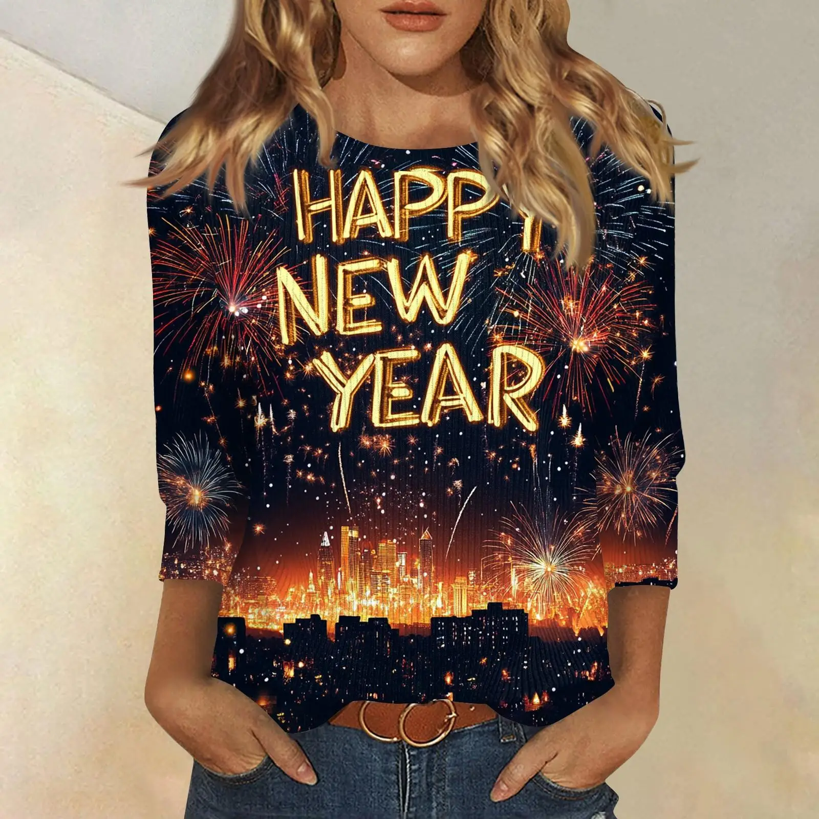 Рождественская женская новогодняя футболка с круглым вырезом и длинными рукавами с принтом, праздничный черно-белый повседневный свободный топ
Рождественская женская новогодняя футболка с круглым вырезом и длинными рукавами с принтом, праздничный черно-белый повседневный свободный топ