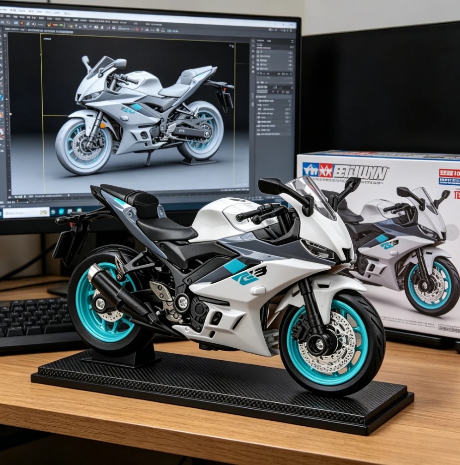 Модель мотоцикла Yamaha R3 Sportbike из литого металла в масштабе 1:18, стильное украшение для дома и декор для компьютерного стола, подарок на день рождения
Модель мотоцикла Yamaha R3 Sportbike из литого металла в масштабе 1:18, стильное украшение для дома и декор для компьютерного стола, подарок на день рождения