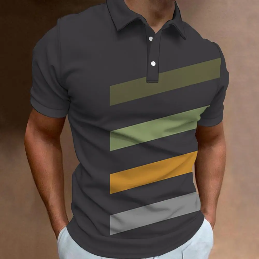 Fashion Geometric Stripe 3D Printed Polo T Shirt For Men Summer Autumn Loose Comfortable Lapel Short Sleeves Trendy Man Clothing
Fashion Geometric Stripe 3D Printed Polo T Shirt For Men Summer Autumn Loose Comfortable Lapel Short Sleeves Trendy Man Clothing