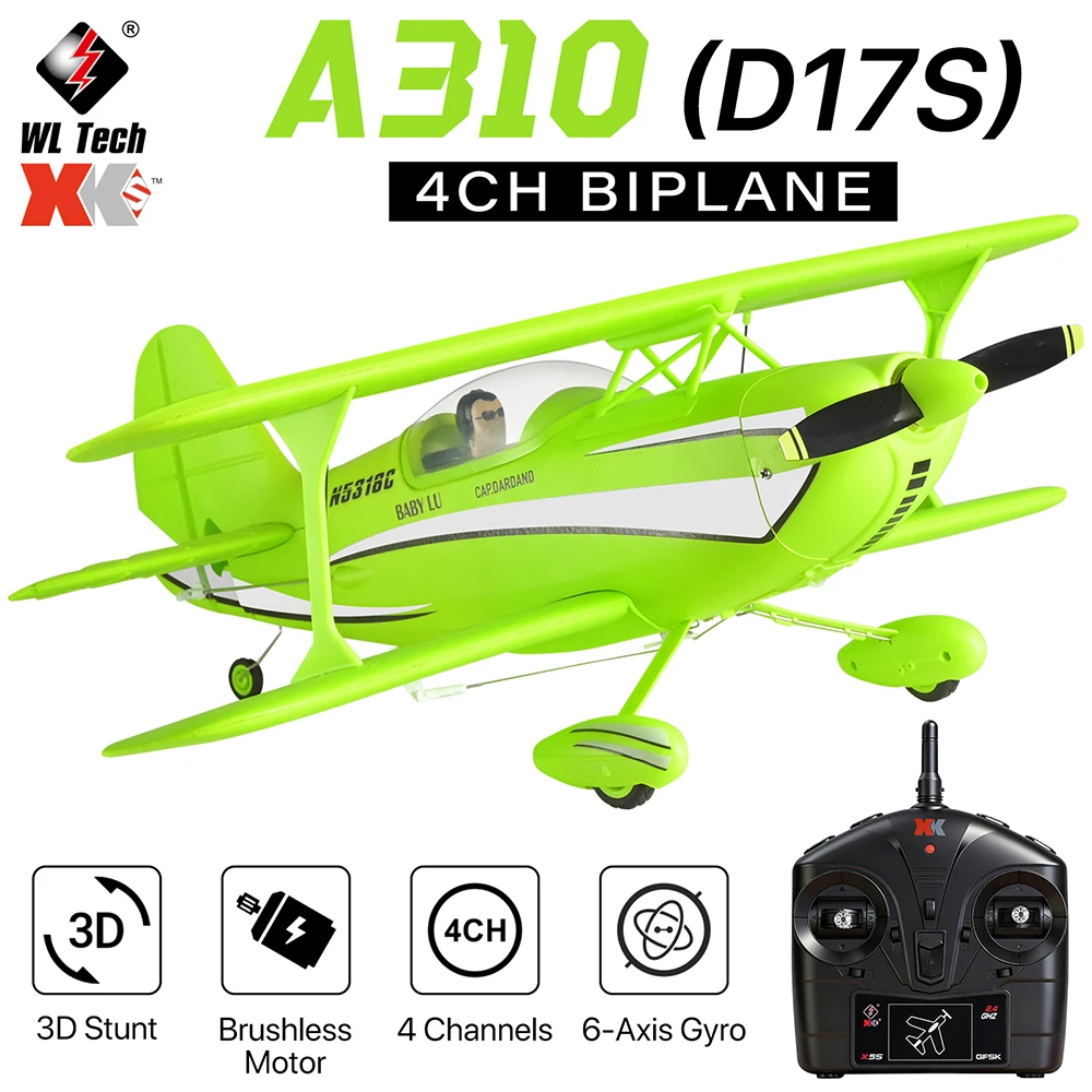 Wltoys A310 RC Plane 4CH 3D/6G System Brushless Motor EPP Foam Aerobatic Aircraft 2.4GHz Stable Flight Trainer for Beginner
Wltoys A310 RC Plane 4CH 3D/6G System Brushless Motor EPP Foam Aerobatic Aircraft 2.4GHz Stable Flight Trainer for Beginner
