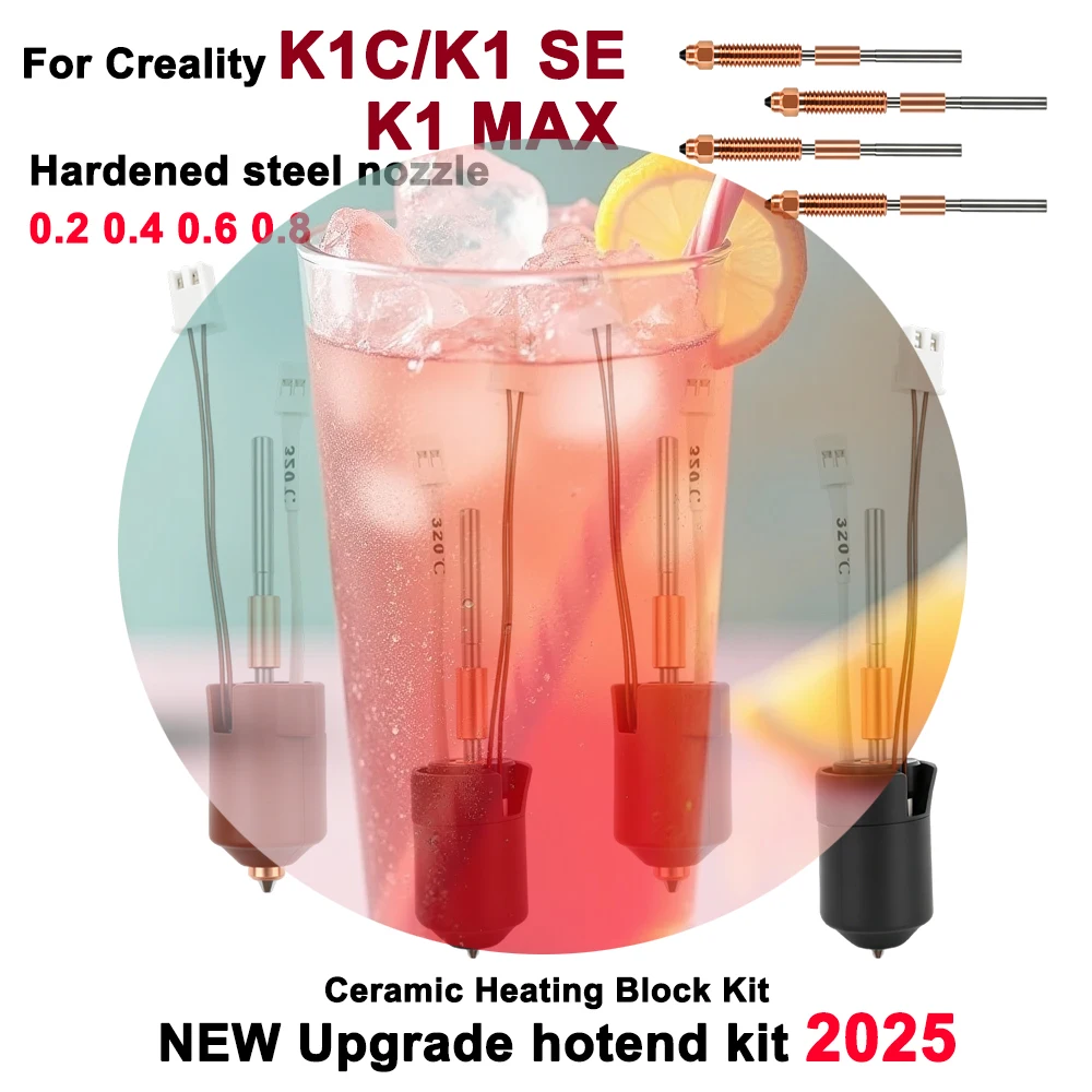 For Creality K1C/K1 MAX/K1 SE Upgrade Hotend Ceramic Heating Block Kit Quick-Swap Nozzle High Flow Printing for K1C 3D Printer