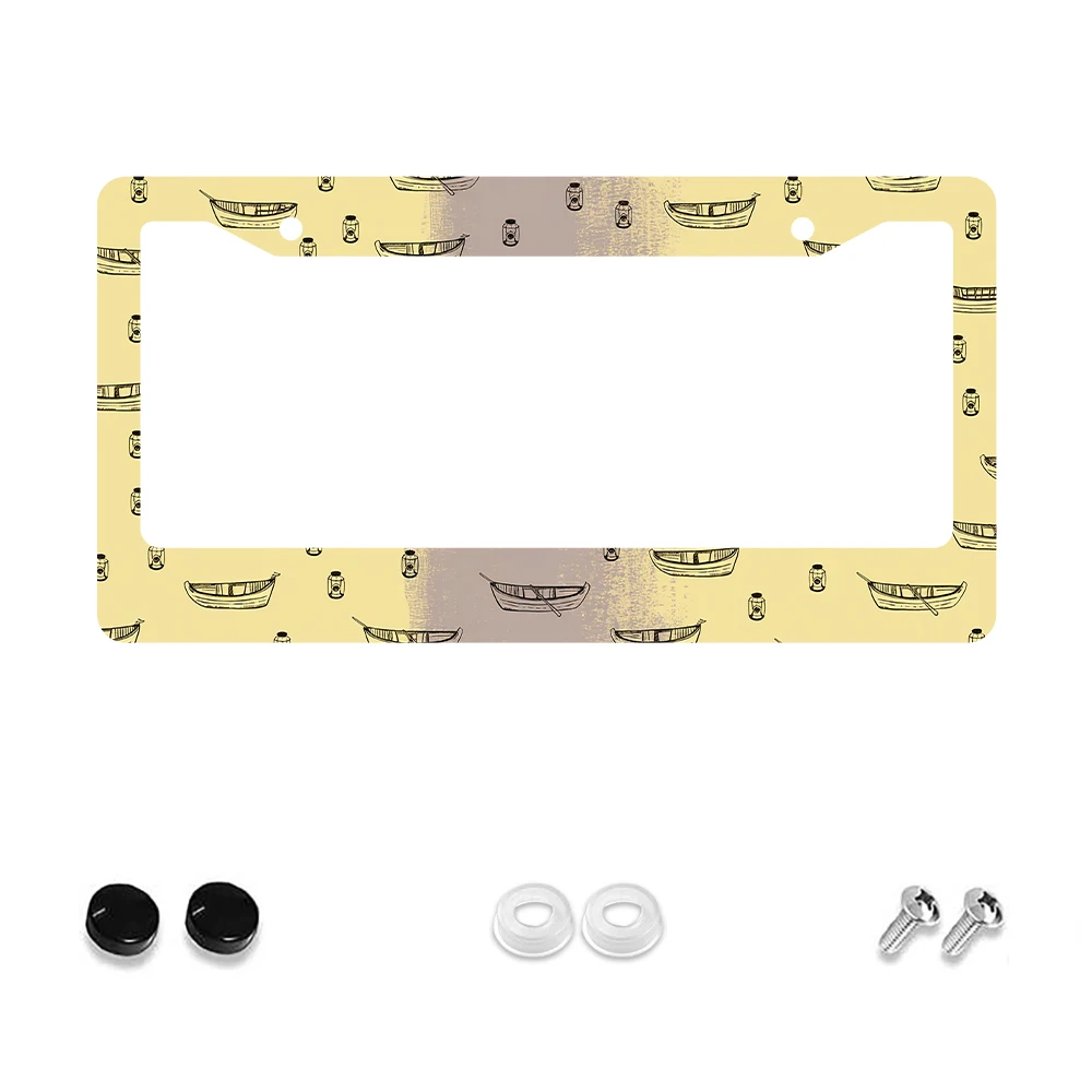 1pc Vintage Yellow 2-Hole License Plate Frame with Boat Pattern, Aluminum Material, 6x12 Inches, Includes Screw
1pc Vintage Yellow 2-Hole License Plate Frame with Boat Pattern, Aluminum Material, 6x12 Inches, Includes Screw