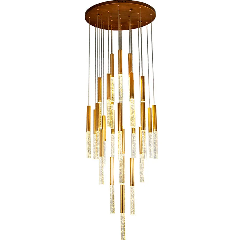 Modern simple rotating crystal stair light creative living room light Nordic loft bar light stair multi-head long
Modern simple rotating crystal stair light creative living room light Nordic loft bar light stair multi-head long