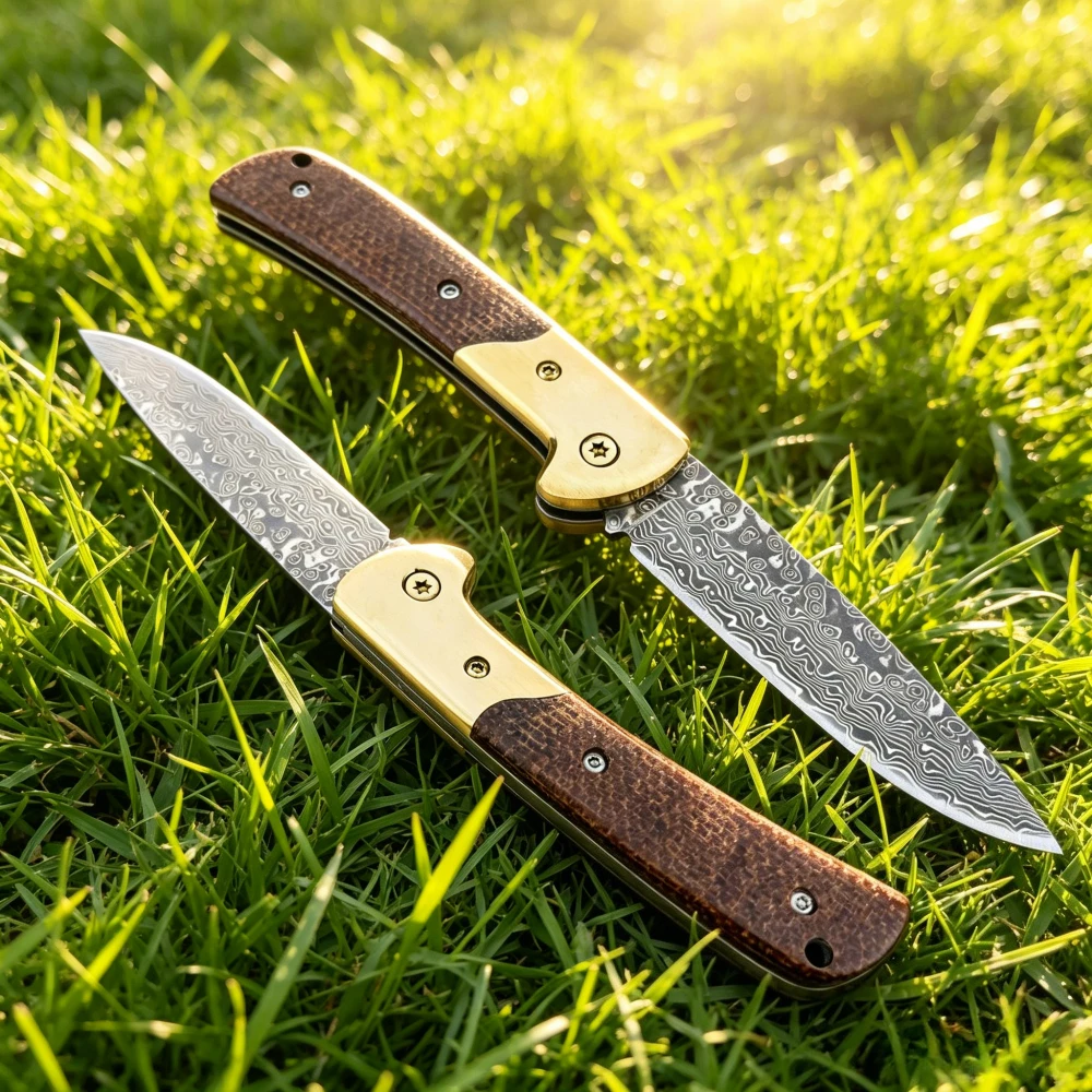 Outdoor Folding Knife Exquisite Pocket Knife Damascus Steel Blade Brass + Micarta Handle Jungle Survival Knives Cutting Tool
Outdoor Folding Knife Exquisite Pocket Knife Damascus Steel Blade Brass + Micarta Handle Jungle Survival Knives Cutting Tool
