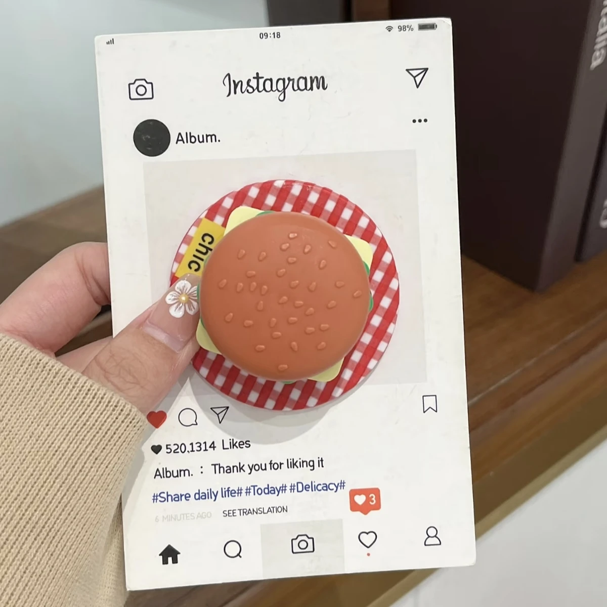 Creative 3D hamburger Magsafe Griptok Holder Phone Finger Ring Stand Support for IPhone 17 16 Girl Bracket
Creative 3D hamburger Magsafe Griptok Holder Phone Finger Ring Stand Support for IPhone 17 16 Girl Bracket