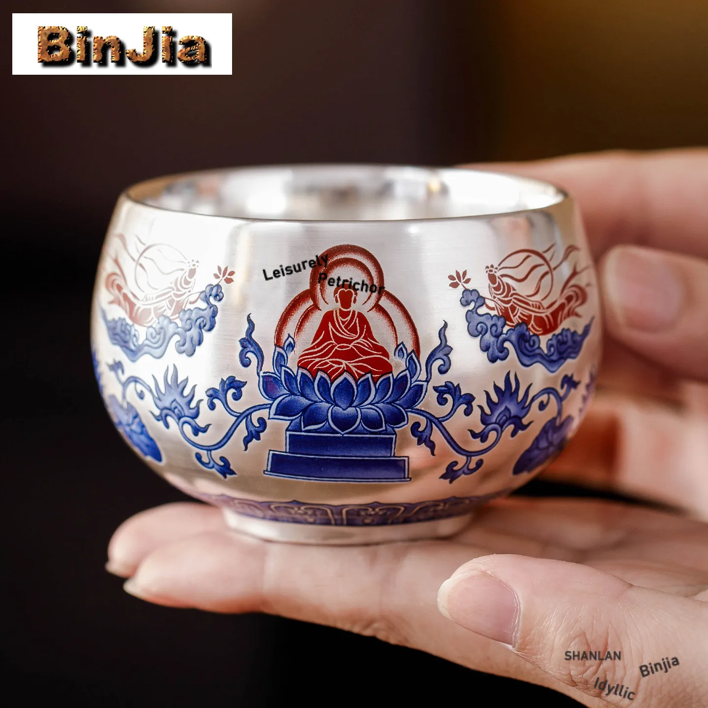 107ml Gilt Silver Buddha Sitting Lotus Teacup Ancient Tea Bowl Mug Tea-tasting Smelling Cup Jianzhan Master Cups Cha Ornaments
107ml Gilt Silver Buddha Sitting Lotus Teacup Ancient Tea Bowl Mug Tea-tasting Smelling Cup Jianzhan Master Cups Cha Ornaments