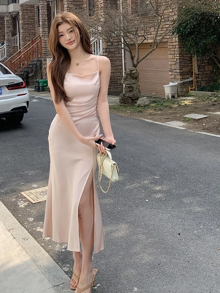 2024 French Summer Pink Elegant Women's Slit Dress Fashion Slim Sleeveless Backless A- Line Evening Party Office Lady Long Dress
2024 French Summer Pink Elegant Women's Slit Dress Fashion Slim Sleeveless Backless A- Line Evening Party Office Lady Long Dress