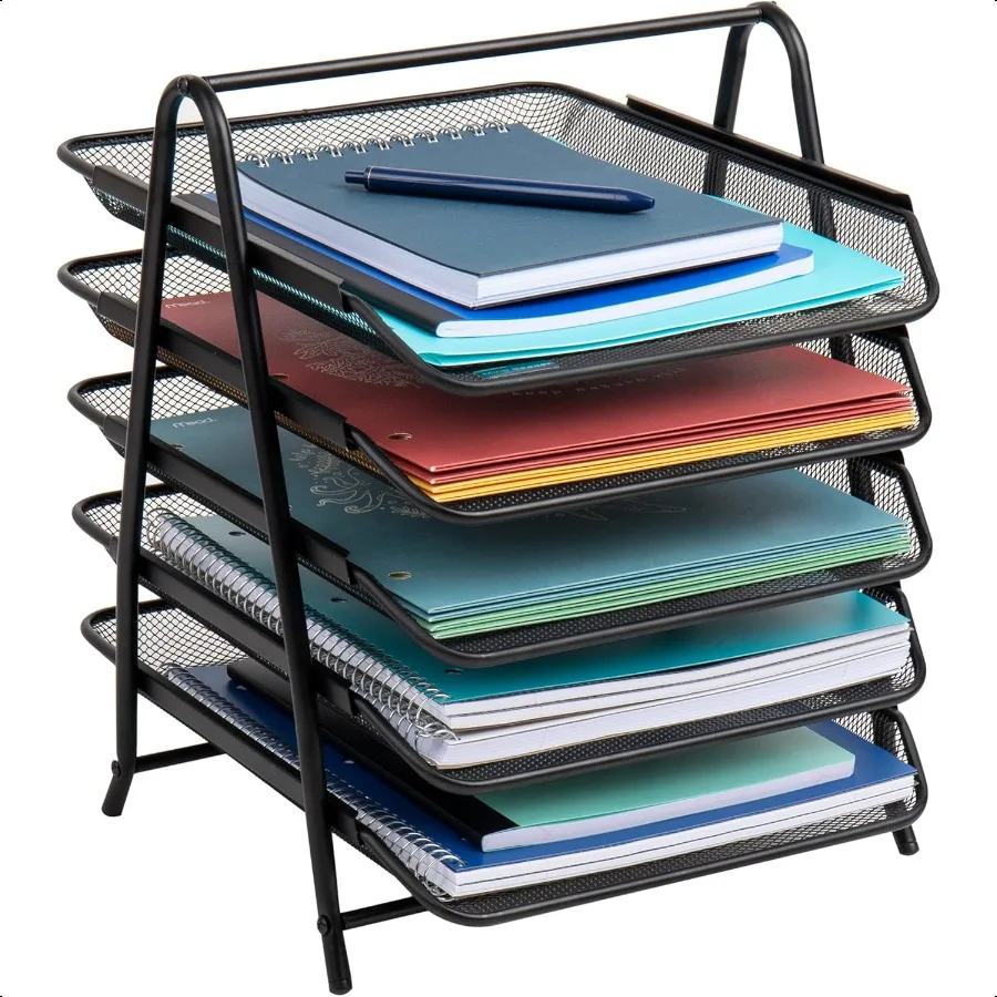Mind Reader 5Tier Paper Tray Desktop Organizer File Storage Office Metal Mesh 11.75"L x 14"W x 15"H Black
Mind Reader 5Tier Paper Tray Desktop Organizer File Storage Office Metal Mesh 11.75"L x 14"W x 15"H Black