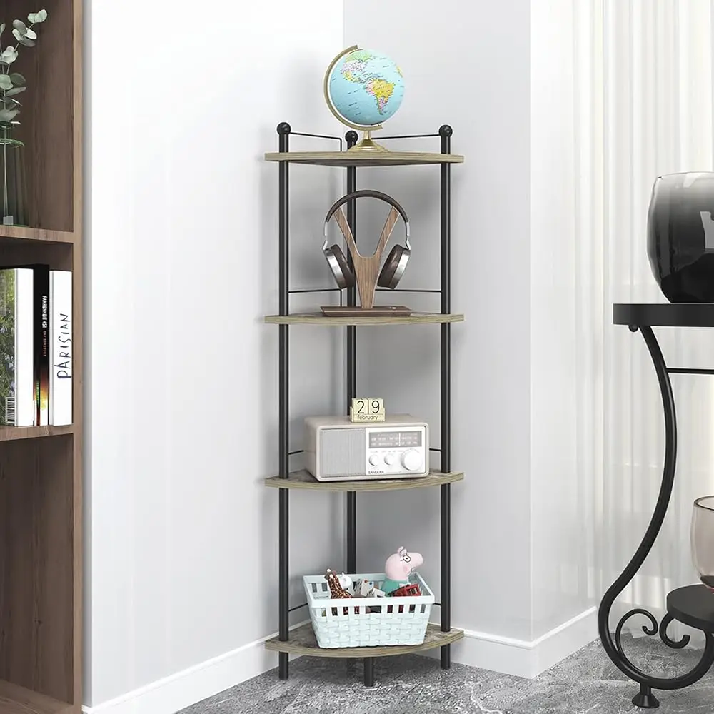 4-Tier Corner Shelf, Free-Standing Corner Shelves, Multipurpose Corner Display Ra Industrial Storage Corner Table For Small
4-Tier Corner Shelf, Free-Standing Corner Shelves, Multipurpose Corner Display Ra Industrial Storage Corner Table For Small