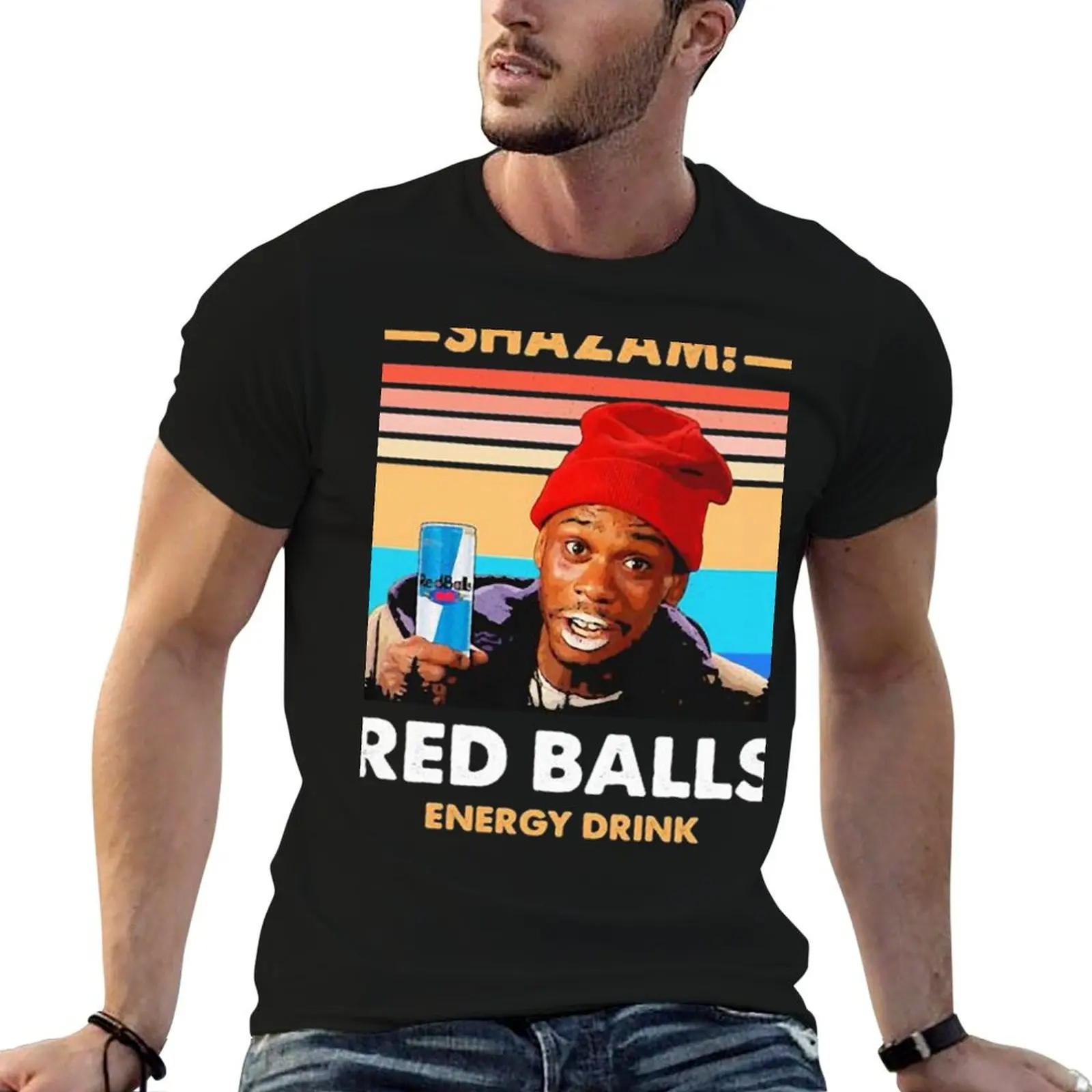 Dave chappelle Redballs Shazam Energy Drink T-Shirt man t shirts cotton men t shirt cotton 100% man t shirt cotton T-shirt
Dave chappelle Redballs Shazam Energy Drink T-Shirt man t shirts cotton men t shirt cotton 100% man t shirt cotton T-shirt